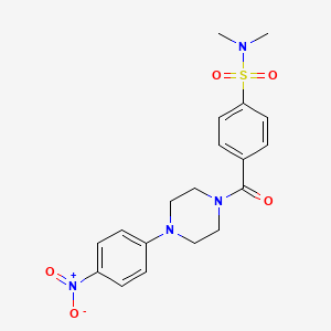 molecular formula C19H22N4O5S B3986913 N,N-dimethyl-4-[4-(4-nitrophenyl)piperazine-1-carbonyl]benzenesulfonamide 