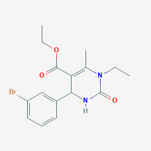 molecular formula C16H19BrN2O3 B3986925 Ethyl 6-(3-bromophenyl)-3-ethyl-4-methyl-2-oxo-1,6-dihydropyrimidine-5-carboxylate 