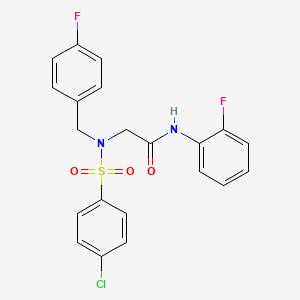 molecular formula C21H17ClF2N2O3S B3987121 N~2~-[(4-chlorophenyl)sulfonyl]-N~2~-(4-fluorobenzyl)-N-(2-fluorophenyl)glycinamide 
