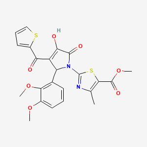 molecular formula C23H20N2O7S2 B3987168 methyl 2-{(3E)-2-(2,3-dimethoxyphenyl)-3-[hydroxy(thiophen-2-yl)methylidene]-4,5-dioxopyrrolidin-1-yl}-4-methyl-1,3-thiazole-5-carboxylate 
