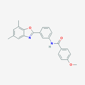 molecular formula C23H20N2O3 B398722 N-[3-(5,7-dimethyl-1,3-benzoxazol-2-yl)phenyl]-4-methoxybenzamide 