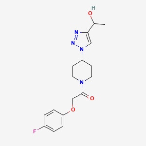 molecular formula C17H21FN4O3 B3987425 2-(4-Fluorophenoxy)-1-[4-[4-(1-hydroxyethyl)triazol-1-yl]piperidin-1-yl]ethanone 