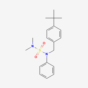 molecular formula C19H26N2O2S B3987478 N-[(4-tert-butylphenyl)methyl]-N-(dimethylsulfamoyl)aniline 