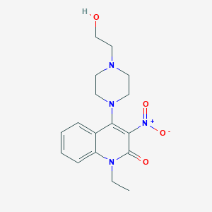 molecular formula C17H22N4O4 B3987746 1-ethyl-4-[4-(2-hydroxyethyl)piperazin-1-yl]-3-nitroquinolin-2(1H)-one 