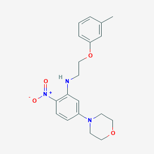 molecular formula C19H23N3O4 B398782 N-[2-(3-methylphenoxy)ethyl]-5-(4-morpholinyl)-2-nitroaniline 