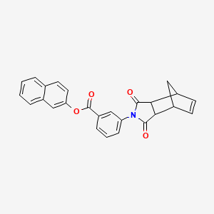 molecular formula C26H19NO4 B3987868 naphthalen-2-yl 3-(1,3-dioxo-1,3,3a,4,7,7a-hexahydro-2H-4,7-methanoisoindol-2-yl)benzoate 