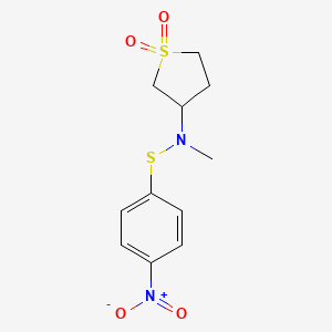 molecular formula C11H14N2O4S2 B3987897 N-methyl-N-(4-nitrophenyl)sulfanyl-1,1-dioxothiolan-3-amine 