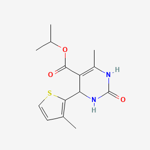 molecular formula C14H18N2O3S B3987931 Methylethyl 4-methyl-6-(3-methyl(2-thienyl))-2-oxo-1,3,6-trihydropyrimidine-5-carboxylate 