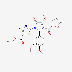 molecular formula C25H24N2O8S B3988001 ethyl 2-[2-(3,4-dimethoxyphenyl)-4-hydroxy-3-(5-methylfuran-2-carbonyl)-5-oxo-2H-pyrrol-1-yl]-4-methyl-1,3-thiazole-5-carboxylate 