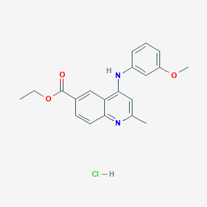 molecular formula C20H21ClN2O3 B3988007 Ethyl 4-(3-methoxyanilino)-2-methylquinoline-6-carboxylate;hydrochloride 