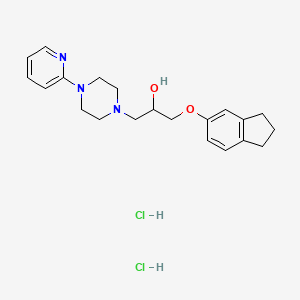 molecular formula C21H29Cl2N3O2 B3988015 1-(2,3-dihydro-1H-inden-5-yloxy)-3-(4-pyridin-2-ylpiperazin-1-yl)propan-2-ol;dihydrochloride 