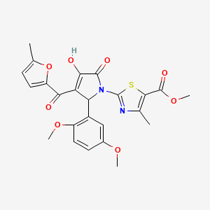molecular formula C24H22N2O8S B3988177 methyl 2-{(3E)-2-(2,5-dimethoxyphenyl)-3-[hydroxy(5-methylfuran-2-yl)methylidene]-4,5-dioxopyrrolidin-1-yl}-4-methyl-1,3-thiazole-5-carboxylate 