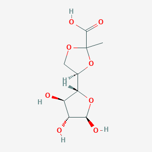 (4R)-2-methyl-4-[(2R,3R,4R,5R)-3,4,5-trihydroxyoxolan-2-yl]-1,3-dioxolane-2-carboxylic acid