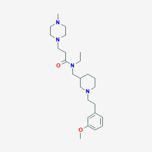 molecular formula C25H42N4O2 B3988381 N-ethyl-N-[[1-[2-(3-methoxyphenyl)ethyl]piperidin-3-yl]methyl]-3-(4-methylpiperazin-1-yl)propanamide 