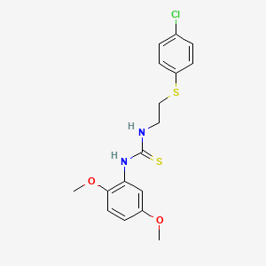 molecular formula C17H19ClN2O2S2 B3988397 N-{2-[(4-CHLOROPHENYL)SULFANYL]ETHYL}-N'-(2,5-DIMETHOXYPHENYL)THIOUREA 
