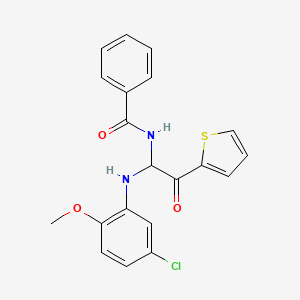 molecular formula C20H17ClN2O3S B3988712 N-[1-(5-chloro-2-methoxyanilino)-2-oxo-2-thiophen-2-ylethyl]benzamide 