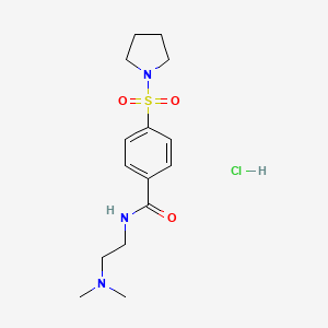 molecular formula C15H24ClN3O3S B3988815 N-[2-(dimethylamino)ethyl]-4-pyrrolidin-1-ylsulfonylbenzamide;hydrochloride 