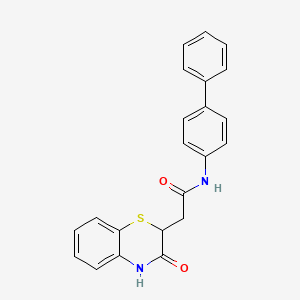 molecular formula C22H18N2O2S B3988977 N-(biphenyl-4-yl)-2-(3-oxo-3,4-dihydro-2H-1,4-benzothiazin-2-yl)acetamide 