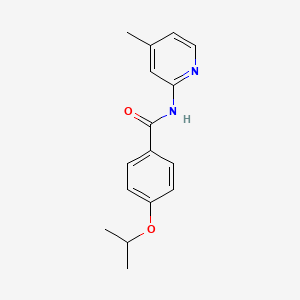 molecular formula C16H18N2O2 B3988993 N-(4-methylpyridin-2-yl)-4-(propan-2-yloxy)benzamide CAS No. 433317-08-9