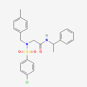molecular formula C24H25ClN2O3S B3989005 N~2~-[(4-chlorophenyl)sulfonyl]-N~2~-(4-methylbenzyl)-N-(1-phenylethyl)glycinamide 