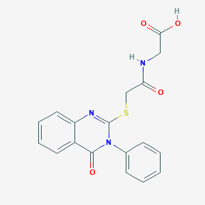molecular formula C18H15N3O4S B3989106 N-{[(4-oxo-3-phenyl-3,4-dihydroquinazolin-2-yl)sulfanyl]acetyl}glycine 