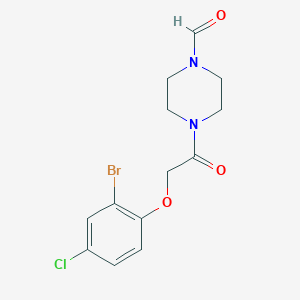 molecular formula C13H14BrClN2O3 B398912 4-[(2-Bromo-4-chlorophenoxy)acetyl]-1-piperazinecarbaldehyde 