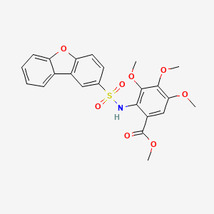 molecular formula C23H21NO8S B3989171 Methyl 2-(dibenzofuran-2-ylsulfonylamino)-3,4,5-trimethoxybenzoate 