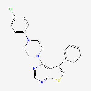 molecular formula C22H19ClN4S B3989193 4-[4-(4-Chlorophenyl)piperazin-1-yl]-5-phenylthieno[2,3-d]pyrimidine 