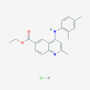 molecular formula C21H23ClN2O2 B3989218 Ethyl 4-(2,4-dimethylanilino)-2-methylquinoline-6-carboxylate;hydrochloride 