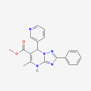 molecular formula C19H17N5O2 B3989424 Methyl 5-methyl-2-phenyl-7-pyridin-3-yl-4,7-dihydro-[1,2,4]triazolo[1,5-a]pyrimidine-6-carboxylate 