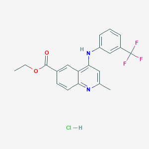 molecular formula C20H18ClF3N2O2 B3989492 Ethyl 2-methyl-4-[3-(trifluoromethyl)anilino]quinoline-6-carboxylate;hydrochloride 