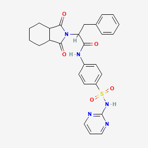 molecular formula C27H27N5O5S B3989563 2-(1,3-dioxooctahydro-2H-isoindol-2-yl)-3-phenyl-N-[4-(pyrimidin-2-ylsulfamoyl)phenyl]propanamide 