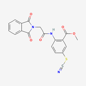 molecular formula C19H13N3O5S B3989703 METHYL 5-(CYANOSULFANYL)-2-[2-(1,3-DIOXO-2,3-DIHYDRO-1H-ISOINDOL-2-YL)ACETAMIDO]BENZOATE 