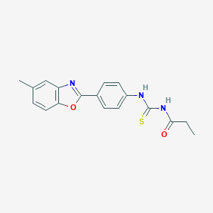 molecular formula C18H17N3O2S B398984 N-[[4-(5-methyl-1,3-benzoxazol-2-yl)phenyl]carbamothioyl]propanamide 