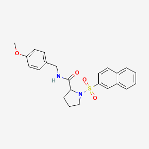 molecular formula C23H24N2O4S B3989966 N-(4-methoxybenzyl)-1-(naphthalen-2-ylsulfonyl)prolinamide 