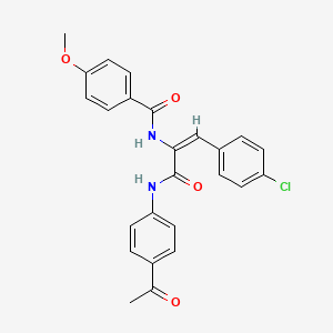 molecular formula C25H21ClN2O4 B3990162 N-[(E)-3-(4-acetylanilino)-1-(4-chlorophenyl)-3-oxoprop-1-en-2-yl]-4-methoxybenzamide 