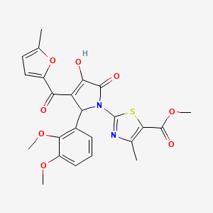 molecular formula C24H22N2O8S B3990173 methyl 2-{(3E)-2-(2,3-dimethoxyphenyl)-3-[hydroxy(5-methylfuran-2-yl)methylidene]-4,5-dioxopyrrolidin-1-yl}-4-methyl-1,3-thiazole-5-carboxylate 