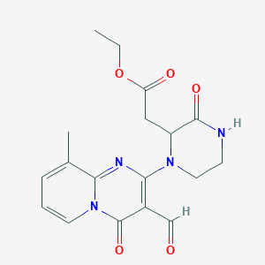 molecular formula C18H20N4O5 B3990344 ethyl [1-(3-formyl-9-methyl-4-oxo-4H-pyrido[1,2-a]pyrimidin-2-yl)-3-oxopiperazin-2-yl]acetate 