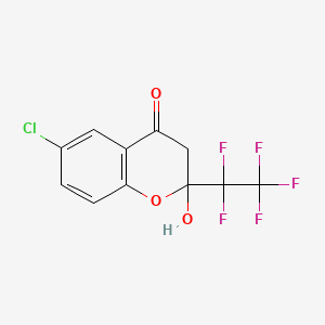 molecular formula C11H6ClF5O3 B3990504 6-chloro-2-hydroxy-2-(pentafluoroethyl)-2,3-dihydro-4H-chromen-4-one 