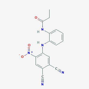 molecular formula C17H13N5O3 B3990542 N-{2-[(4,5-dicyano-2-nitrophenyl)amino]phenyl}propanamide 