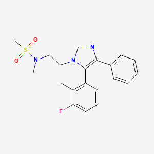 molecular formula C20H22FN3O2S B3990549 N-{2-[5-(3-fluoro-2-methylphenyl)-4-phenyl-1H-imidazol-1-yl]ethyl}-N-methylmethanesulfonamide 