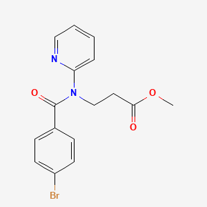 molecular formula C16H15BrN2O3 B3990677 Methyl 3-[(4-bromobenzoyl)-pyridin-2-ylamino]propanoate 