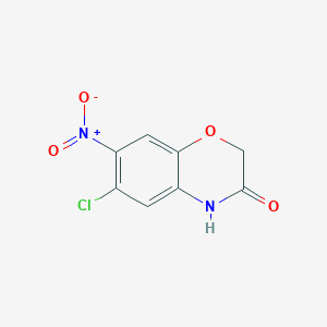 molecular formula C8H5ClN2O4 B039907 6-chloro-7-nitro-2H-1,4-benzoxazin-3(4H)-one CAS No. 116862-22-7