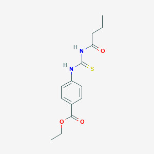 molecular formula C14H18N2O3S B399073 ethyl 4-{[(butyrylamino)carbothioyl]amino}benzoate 