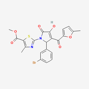 molecular formula C22H17BrN2O6S B3990788 methyl 2-[2-(3-bromophenyl)-4-hydroxy-3-(5-methylfuran-2-carbonyl)-5-oxo-2H-pyrrol-1-yl]-4-methyl-1,3-thiazole-5-carboxylate 