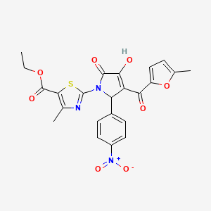 molecular formula C23H19N3O8S B3990826 ethyl 2-[3-hydroxy-4-(5-methyl-2-furoyl)-5-(4-nitrophenyl)-2-oxo-2,5-dihydro-1H-pyrrol-1-yl]-4-methyl-1,3-thiazole-5-carboxylate 