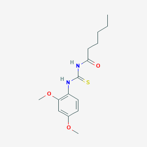 molecular formula C15H22N2O3S B399087 N-[(2,4-dimethoxyphenyl)carbamothioyl]hexanamide 