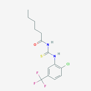 molecular formula C14H16ClF3N2OS B399093 N-{[2-chloro-5-(trifluoromethyl)phenyl]carbamothioyl}hexanamide 