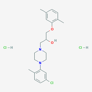 molecular formula C22H31Cl3N2O2 B3991027 1-[4-(5-Chloro-2-methylphenyl)piperazin-1-yl]-3-(2,5-dimethylphenoxy)propan-2-ol;dihydrochloride 
