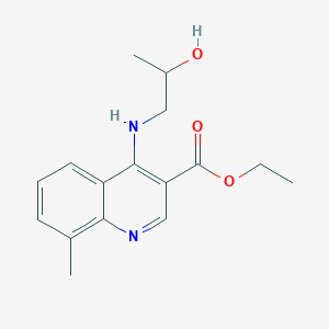 molecular formula C16H20N2O3 B3991029 Ethyl 4-[(2-hydroxypropyl)amino]-8-methylquinoline-3-carboxylate 